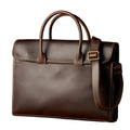 Handmade Crazy Horse Leather Horizontal Tote Bag Genuine Leather  Bag Men's OL Business Casual Briefcase Laptop Bag