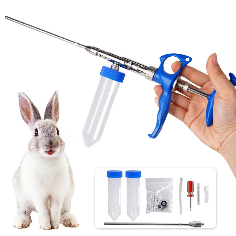 Rabbit Ejaculation Farm Equipment Rabbit Continuous Insemination Artificial Insemination Gun Stainless Steel and Plastic Durable