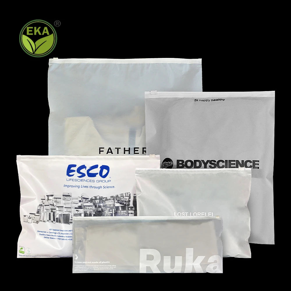 Minlee Bolsas Ziplock Rectangle Transparent Plastic Bag Frosted Zipper Biodegradable Small Zip Lock Bags