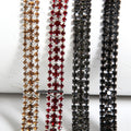 3-Row Crystal Rhinestone Nail Art and Luggage Accessories Stretch Glass Material with Claw Chain Durable and Stylish