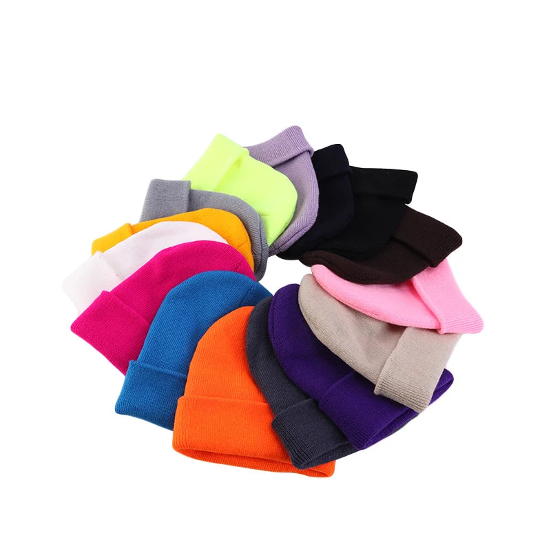 Fashionable Designer Cute Colorful Plain Elastic Women Hat Knitted Skull Beanie Winter Hat MXM-79 Men