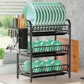 Thicken Kitchen Rack Single Tier Bowl Plate Drain Rack Tableware Storage Rack Standing Type Metal
