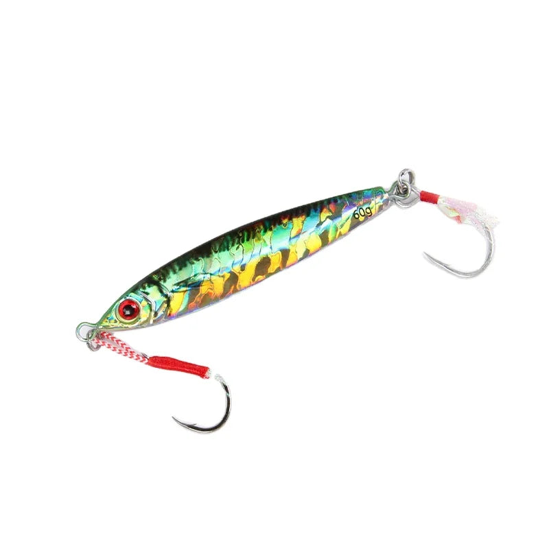 LETOYO 3D Print Shore Fishing Metal Jigging Lure 20g/40g/60g/80g Vertical Saltwater Hard Jig Lure Metal Slow Pitch Jigs