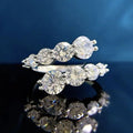 925 Sterling Silver Cubic Zirconia CZ Adjustable Wrap Fashion Ring Open Twist Eternity Band for Women