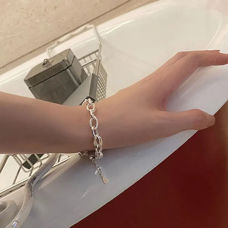 925 Sterling Silver Fine Jewelry Women Link Bracelet Wholesale