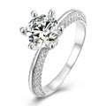 1ct/1.5ct/2ct/3ct Factory Wholesale  Silver Ring Moissanite  6 Prongs Engagement Ring Moissanite Diamond Wedding Ring