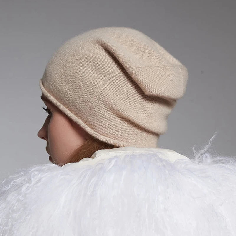 Customized logo Women and Men 100%seamless wool Winter Hat Knitted Warm Beanie Hat