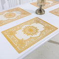 European PVC Insulated Western Placemat Household Hot Gold Washless Rectangular Dinner Plate Tea Table Mat Non-slip Placema