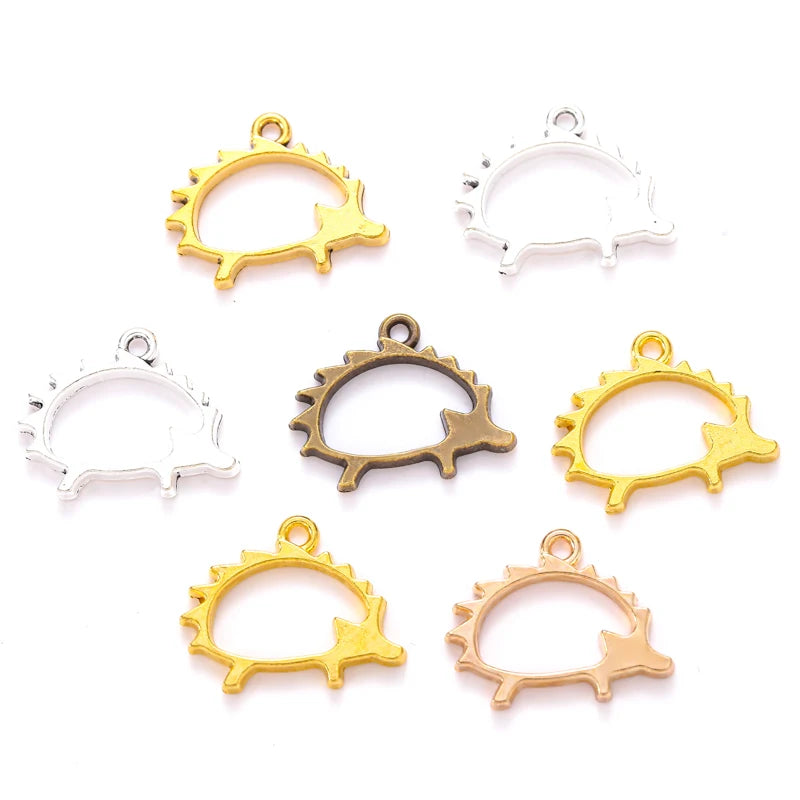 5Colors Alloy Hedgehog Charms for Bracelet Necklace Keychain Pendant DIY Handmade Jewelry Accessories Making 16*21mm D9344