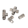 Dual Ferrules Hydraulic Fitting Stainless Steel Cross-Type Tube Unions