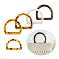 Factory Wholesale Round Accessories Acrylic Lastic Camel D-ring Circle Resin Handle for Crochet Woven Handbags