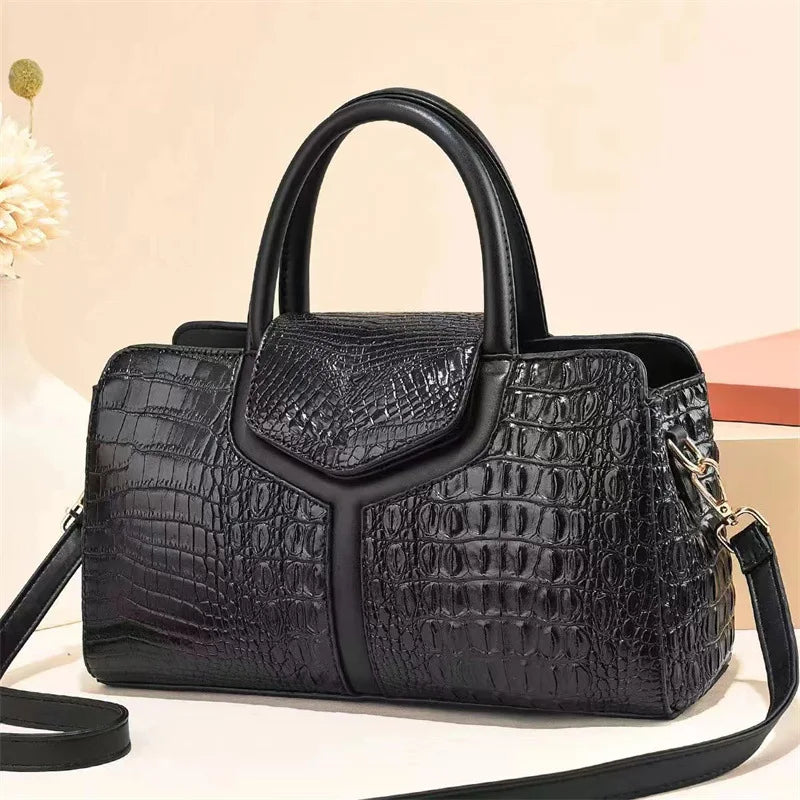 Factory-In-Stock Luxury Women's Large Capacity Handbag High-End Crossbody Shoulder Bag with Zip Closure 21243 Style