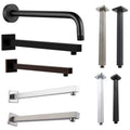 Brass Chrome Polished 12''/16'' Head Arm Extension Pipe for Hotel Use Single Handle Ceiling/Wall Mount Standard Thread