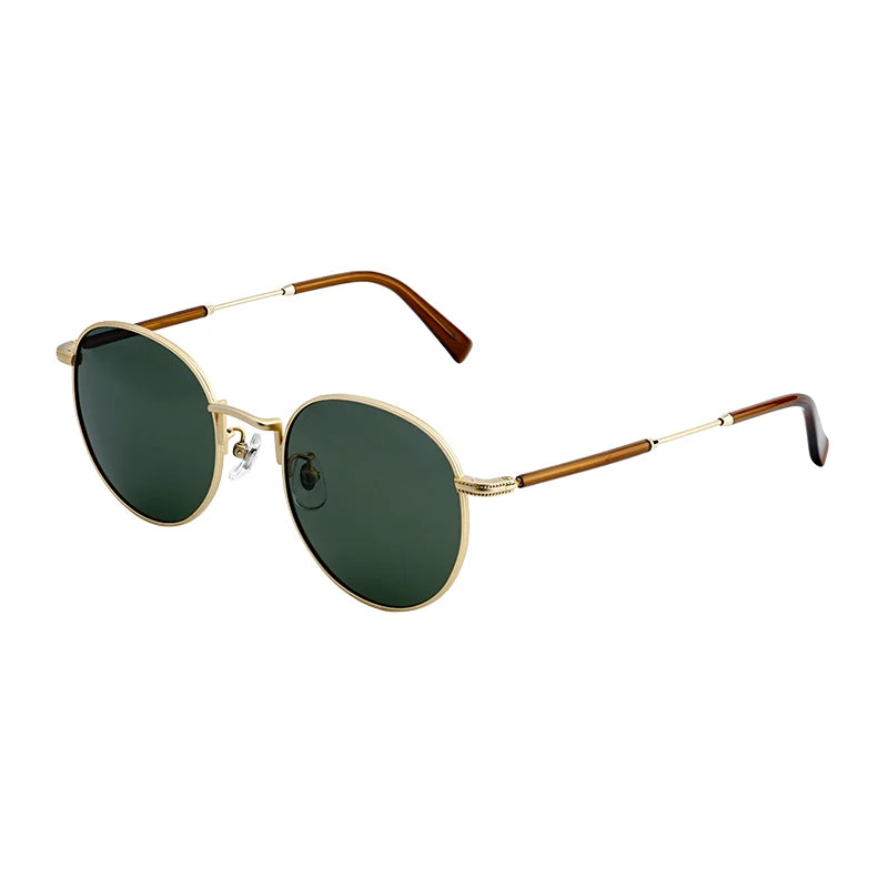 Luxury New Fashion Designer Round Unisex Metal Framed Polarized Sunglasses Model 8012 OEM/ODM