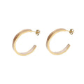 Modern Classic Pearlescent Stainless Steel Gold Plated Circle C Shaped Hoops Resin Earring