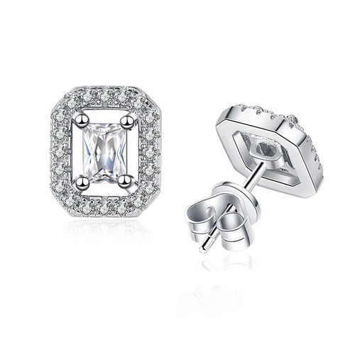 0.5ct Moissanite Engagement Stud Earrings 18k White Gold D Color Moissanite Diamond Stud Earrings for Wedding