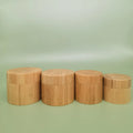 Empty 30ml Cosmetic Containers 100% Organic Wood Bamboo Glass Jar/Bottle Cosmetic Packaging Lotion Biodegradable Cream Bottles
