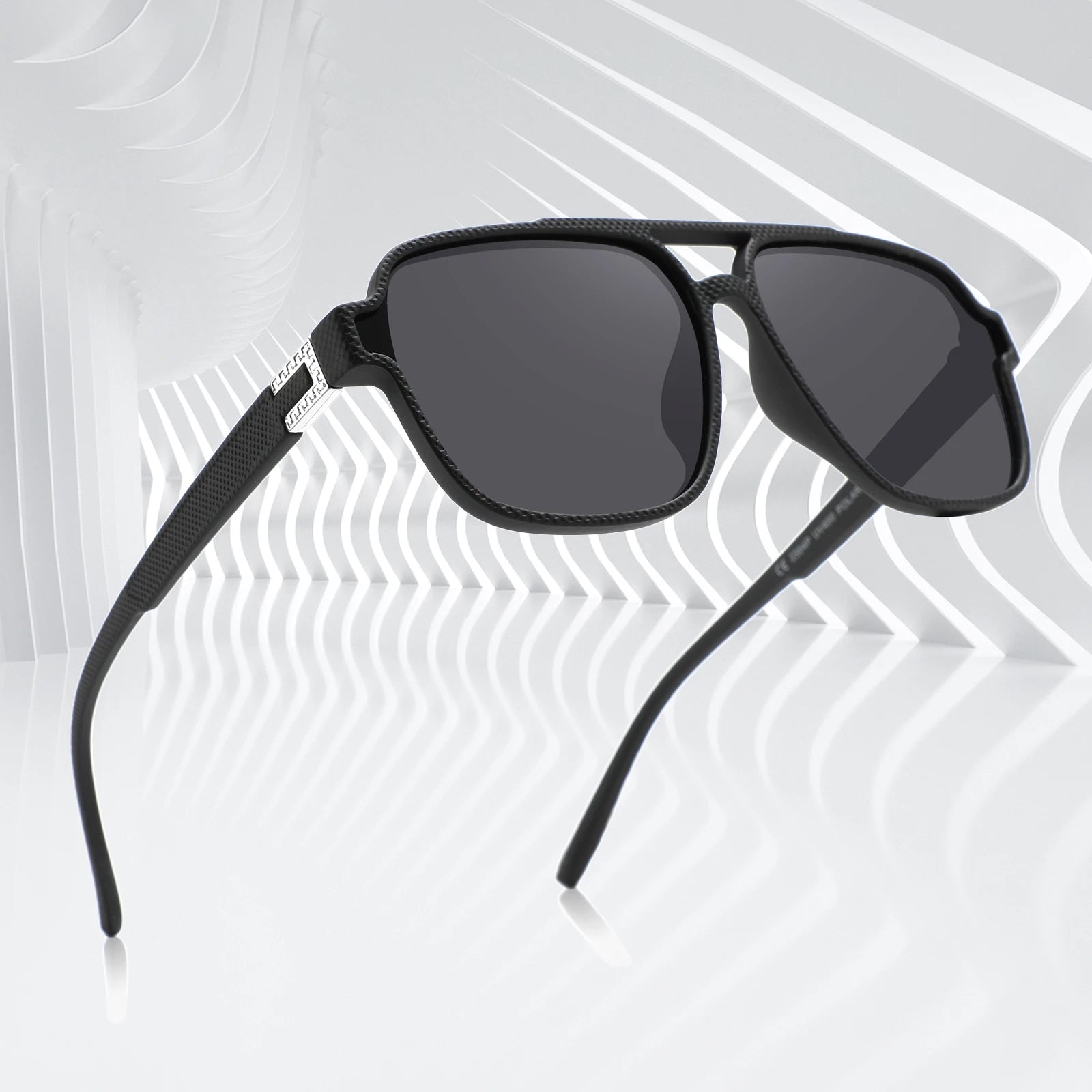 2023 New Fashion Oversized Sun Glasses Black Polarized Custom Printed square Sunglasses for Men