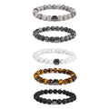 8mm Tiger Eye Stone Bracelets Magnetic Hematite Beaded Jewelry Men