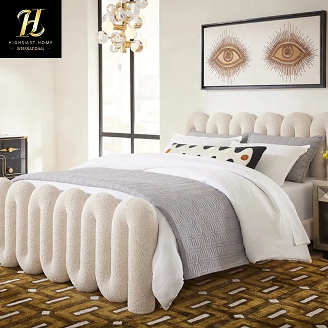 Modern Italian Design Second Bedroom Single Princess Bed Light Luxury Villa Master Bedroom Double Queen Bed