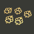 18K Gold Stainless Steel Bear Pet Paw Pendant Double Hole Charm Connection for Bracelet Jewelry Findings Components 16x20mm