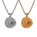 Original Female Stainless Necklaces North Star Compass Necklace Travel Men Jewelry Greek 18k Gold Plated Compass Pendant Chain