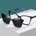 Fashion Women Magnetic Absorption Polarized Sunglasses Women Metal Clear Anti Glare 2 in 1 Magnetic Polarized Sunglasses