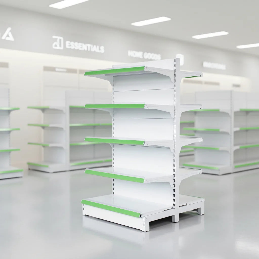 Hot Selling Economical Heavy Duty Double-Sided Metal Display Racks for Supermarket & Grocery Store Storage Quick Installation