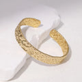 Beimai OEM Bangle High-grade Irregular Pattern Titanium Steel Open Adjustable Bangle
