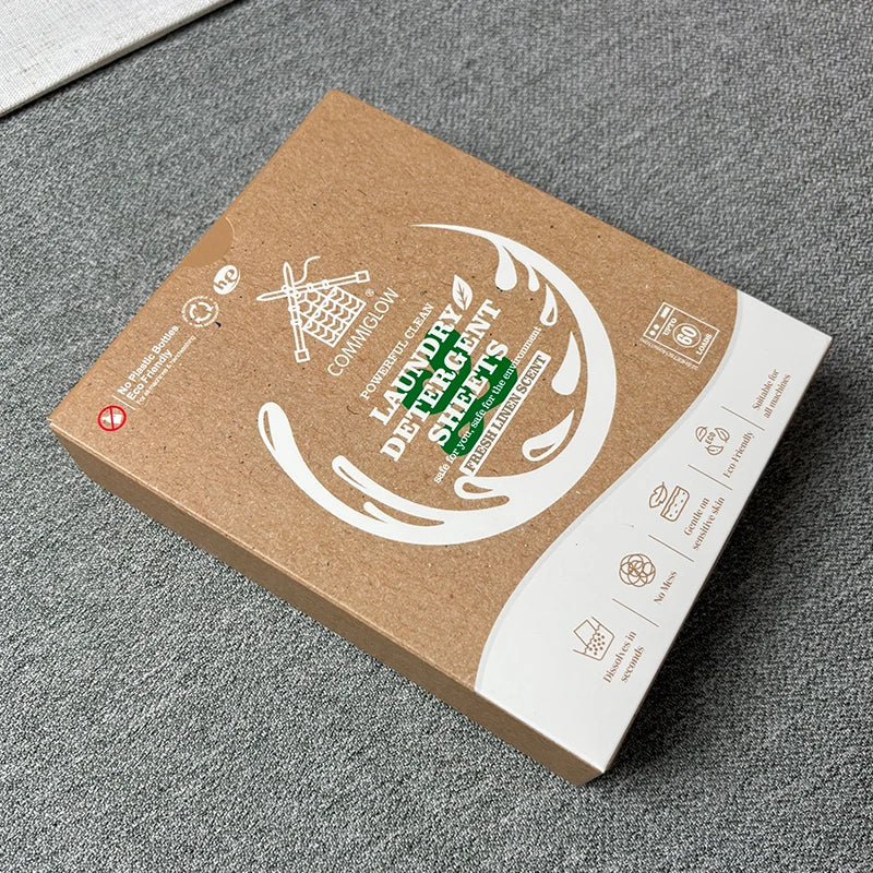 COMMIGLOW Custom Logo Concentrated Deep Cleaning Disposable Laundry Detergent Sheets for Machine Washing of Apparel