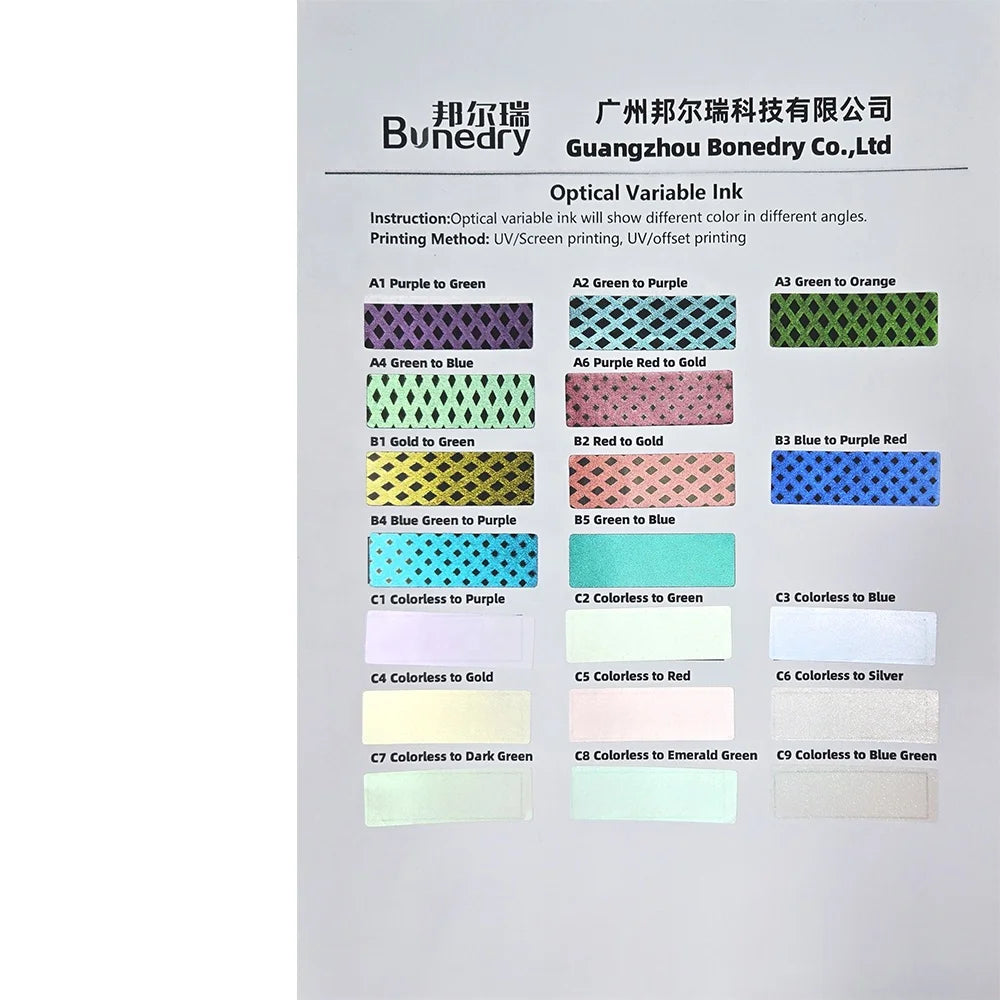 A4 Green to Blue Security Ink for Screen Printing High Gloss Optical Variable UV Invisible for Ink Vivid Color Flexo Printing