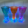 Cheaper Price OEM 500ml 18oz Cups with Double Wall Plastic Luminous LED Tumbler with Lids and Straws for Bar Parties Supplies