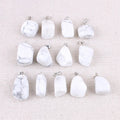 DIY Customize Handmade Fine Jewelry Natural Howlite Gemstone Pendant 925 Sterling Silver Necklace Women