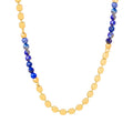 Layered Two Tone 18K Gold Plated Stainless Steel Customized Color Lapis Inspired Chokers Necklaces for Women Layering Jewelry