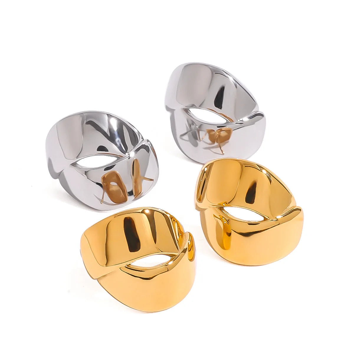 New Fashion Jewelry Earrings Wholesale 18k Gold Stainless Steel Waterproof And Anti-Oxidation Earrings For Women