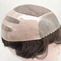 AU Durable Fine Mono Male Hair Prosthesis 6" Indian Human Hair Toupee 130% Hair Density Bond Natural Wig for Men