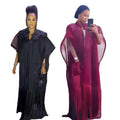 Popular Design Women Dress Mesh Dress Two Piece Set Womens Clothing Rhinestone Decoration African Clothes MegaBDM