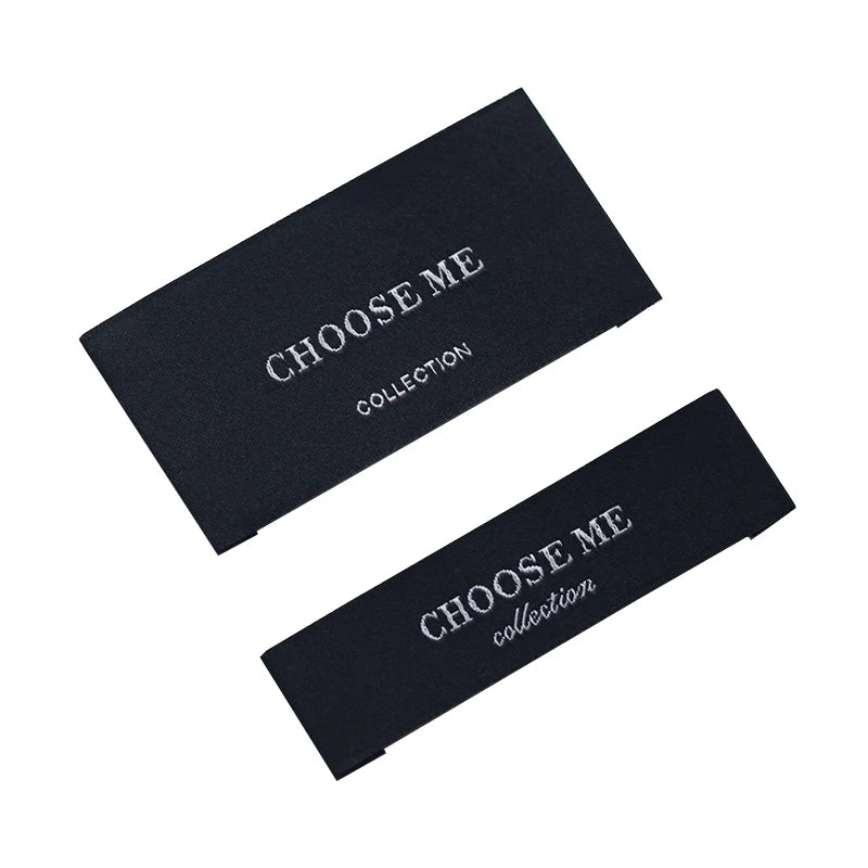 ODM Custom High Precision Density Fabric Polyester Cotton Satin Printed Jacquard Weaving Clothing Labels Low Minimum Woven Label