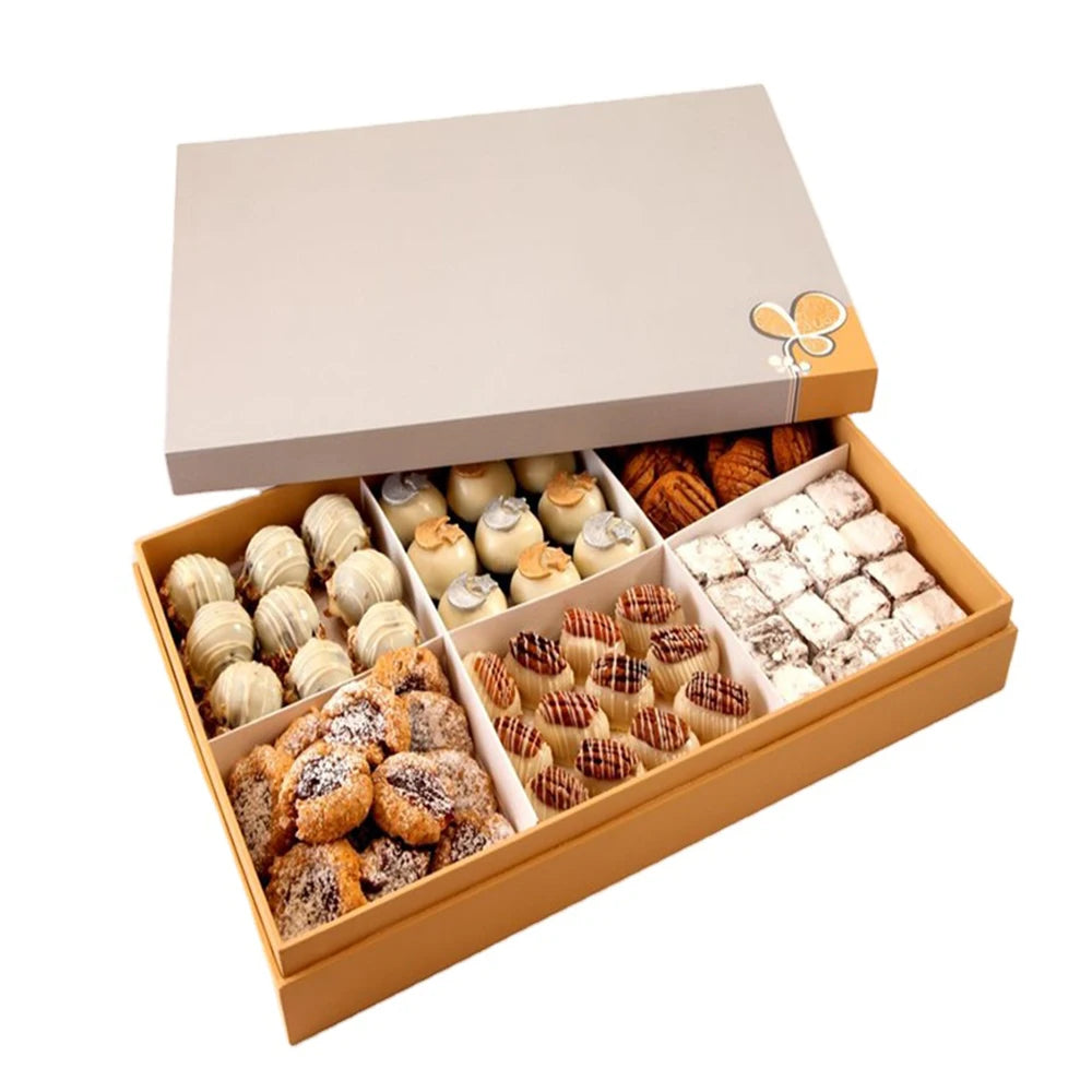 Custom Unique Luxury Gift Two Parts Ramadan Packaging Paper Box for Dates and Pastry