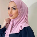 Women's Long Ethnic Solid Color Headscarf Breathable Sweat Absorbing Modal Polyester Solid Wholesale Arabian Style Hijab