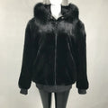 Custom Winter Real MINK Fur Coat Jacket Men Wool Loose Thick Wool Hooded Coat WITH FOX TRIM