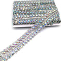 Hot Selling Resin Diamond Buttock Decorative Crystal Lace Rhinestone Applique Embellishment Trim for Dressing Accessories