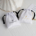 PandaSew Custom Logo Luxury Satin Drawstring Packaging Bag Wedding Favor Gift Jewelry Pouch