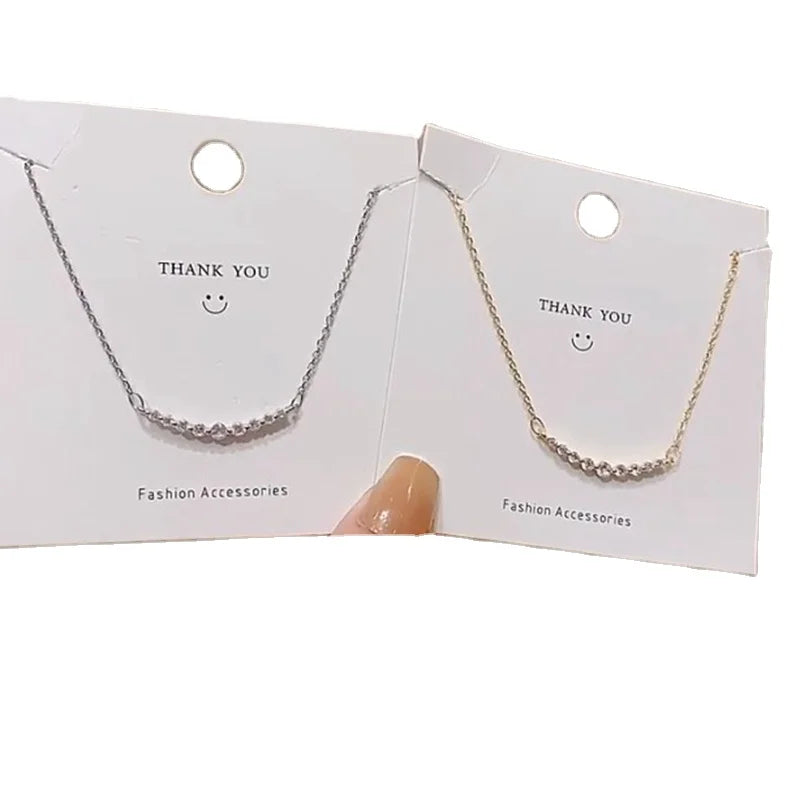 Geometric Jewelry Crystal Silver Necklace Women Fashion 18k Gold Plated Zircon Pendant Choker Necklace