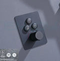 Solid Brass Brushed Black Modern 3 Outlets Washroom Thermostatic Dual Handle Rain Spray Push Button Shower Diverter Valve Shower