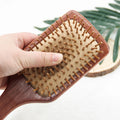 Wooden Bamboo Hair Brush Bamboo Wooden Paddle Brush for Detangling Straightening Hair and Blow Drying Hair Comb Brush