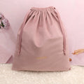 Custom Embroidery Soft Velvet Dust Bag for Packaging Shoe Handbag Drawstring Rose Gold Cosmetic Gift Velvet Pouch