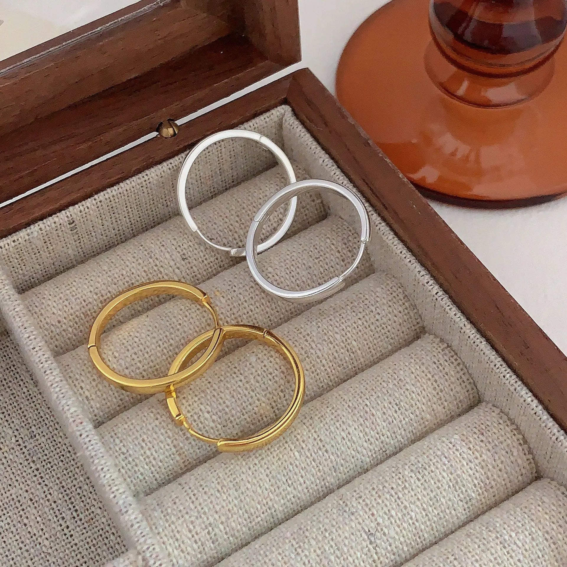 925 Sterling Silver 23.5MM Circle Round Hoop Earrings for Women Gifts Jewelry
