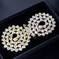 High Quality Gold Plated Vvs Moissanite Tennis Chain Hip Hop Style Iced Out Heart Cut Diamond 925 Silver Fine Necklace Jewelry