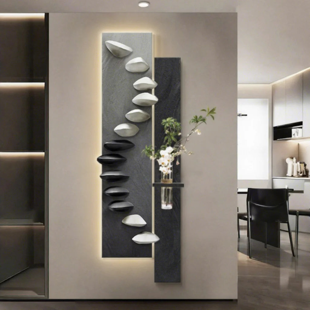 Shilai Run Stone Entrance Decorative Painting Simple Modern Design Rectangular Hanging Wall Art for High-level Entrance Corridor MegaBDM
